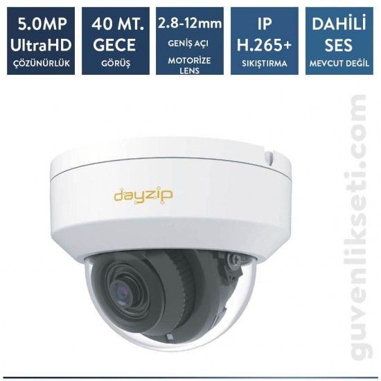Dayzip DZ-5212D 5MP IP Dome Motorize Kamera